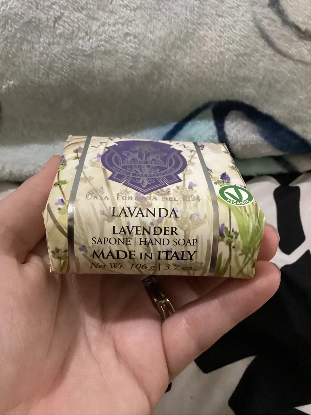La Fiorentina Lavender Bar Soap - Purple & Cream Packaging
